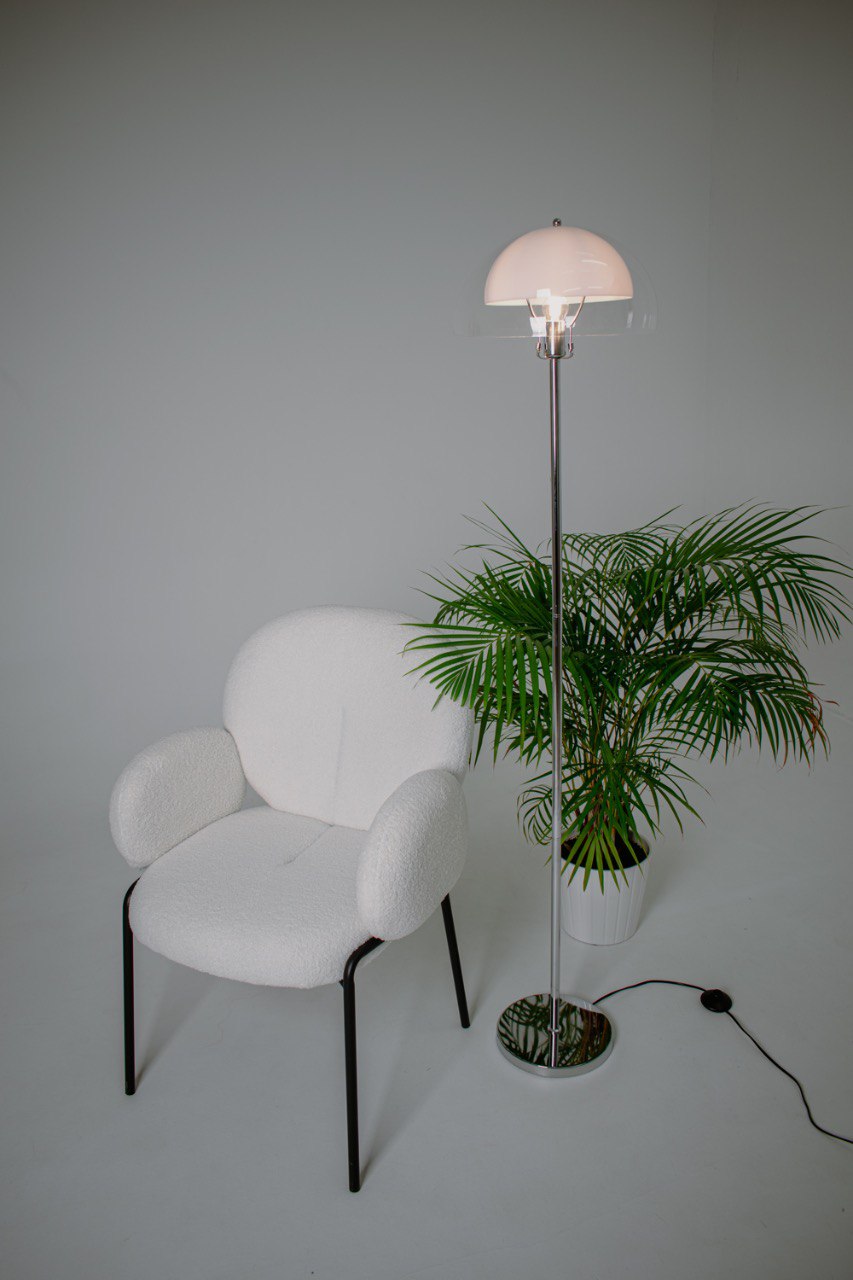 Кресло белое букле 2