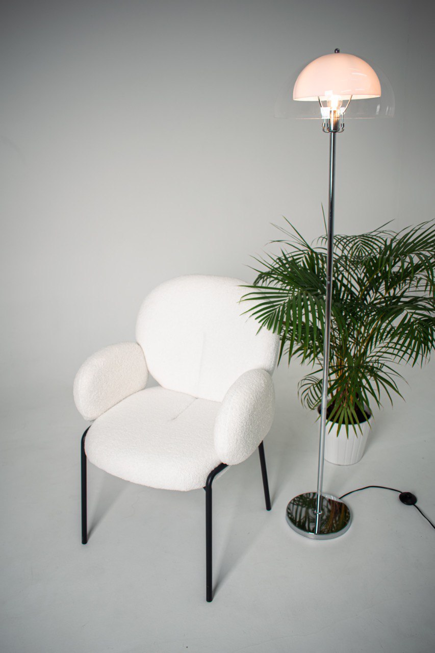 Кресло белое букле 3